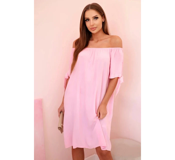 Dámske viskózové šaty 81785 candy pink - Kesi