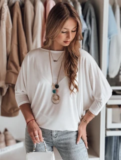 Dámska oversize maslová blúzka s príveskom LUZVIA ecru FashionStreet RY2771