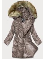 Dámska prešívaná bunda vo farbe cappuccino (H-97-2)