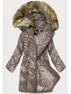 Dámska prešívaná bunda vo farbe cappuccino (H-97-2)