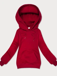 Červená volná klokaní mikina s kapucí model 21395711 - S'WEST