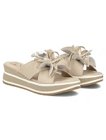 Dámske kožené žabky na kvetinovej platforme Filippo DK7636