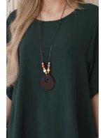 Súprava blúzka + nohavice s príveskom tmavozelená