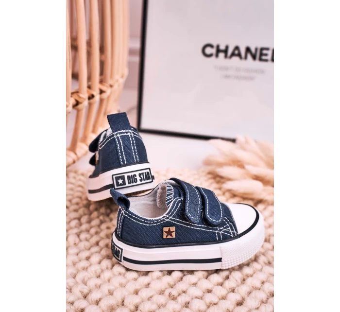 Dziecięce Trampki Na Rzepy BIG STAR HH374201 Granatowe