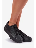 Kožené Tenisky Dámské Na Platformě Big Star Černé model 21693041 - Big Star Shoes Kožené Tenisky Dámské Na Platformě Big Star Černé model 21693041 - Big Star Shoes