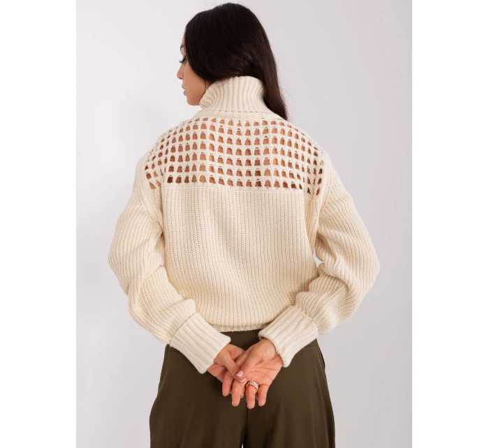 Sweter TO SW model 18959564 jasny beżowy - FPrice Sweter TO SW model 18959564 jasny beżowy - FPrice