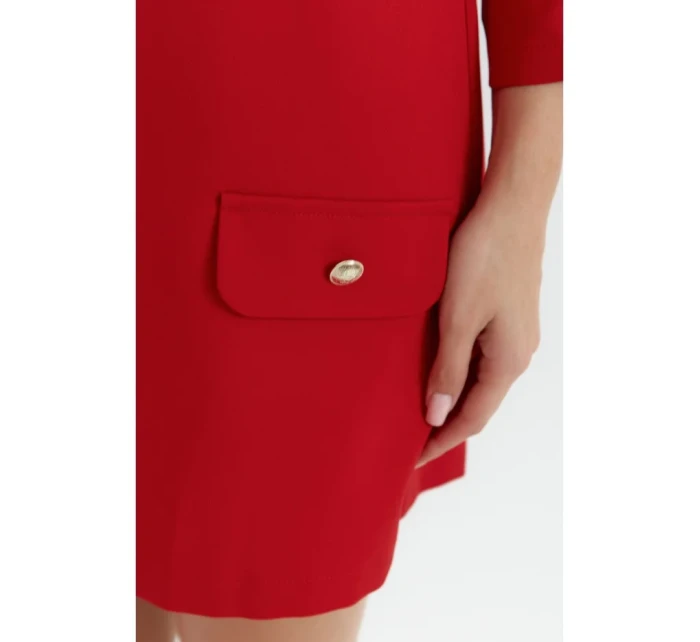 model 20589707 Trapézové šaty červené - Makover