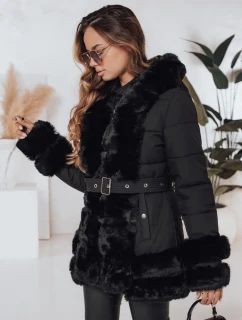 CITYGLANCE dámska zimná bunda s umelou kožušinou čierna FashionStreet TY5045