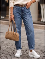 Jeansy damskie fit z paskiem niebieskie model 22361850 - FashionStreet Jeansy damskie fit z paskiem niebieskie model 22361850 - FashionStreet