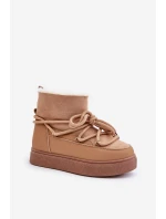 Śniegowce Damskie Na Platformie Ocieplane Futerkiem Camel Aziara Śniegowce Damskie Na Platformie Ocieplane Futerkiem Camel Aziara