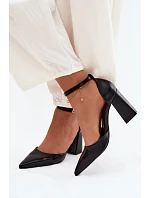 Lodičky na podpatku z imitace kůže Černé Selvra