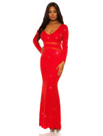 Sexy Koucla Red Carpet evening gown with mesh