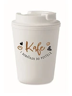 KAFE S DARČEKOM DO POSTELE - biely termohrnček 300 ml KAFE S DARČEKOM DO POSTELE - biely termohrnček 300 ml