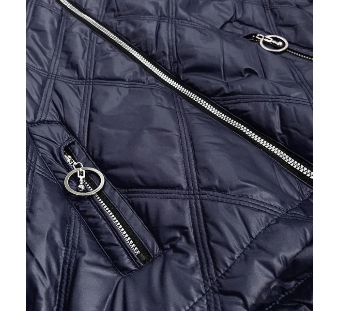 Tmavě modrá lehká dámská bunda model 16147632 - BH FOREVER Tmavě modrá lehká dámská bunda model 16147632 - BH FOREVER