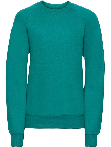 Russell Athletic 762B Detská mikina s raglánovými rukávmi 10.762B winter emerald