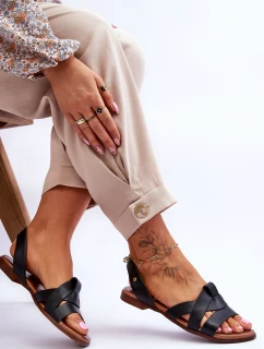 model 21617500 Pohodlné Kožené Nazouváky Černé - Zazoo