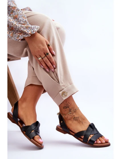 model 21617500 Pohodlné Kožené Nazouváky Černé - Zazoo