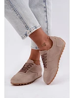 Dámské béžové barefoot boty z přírodní semiš model 22368257 - Zazoo