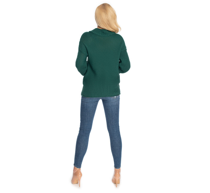 Dámsky sveter model 146936 Tmavo zelená - PeeKaBoo
