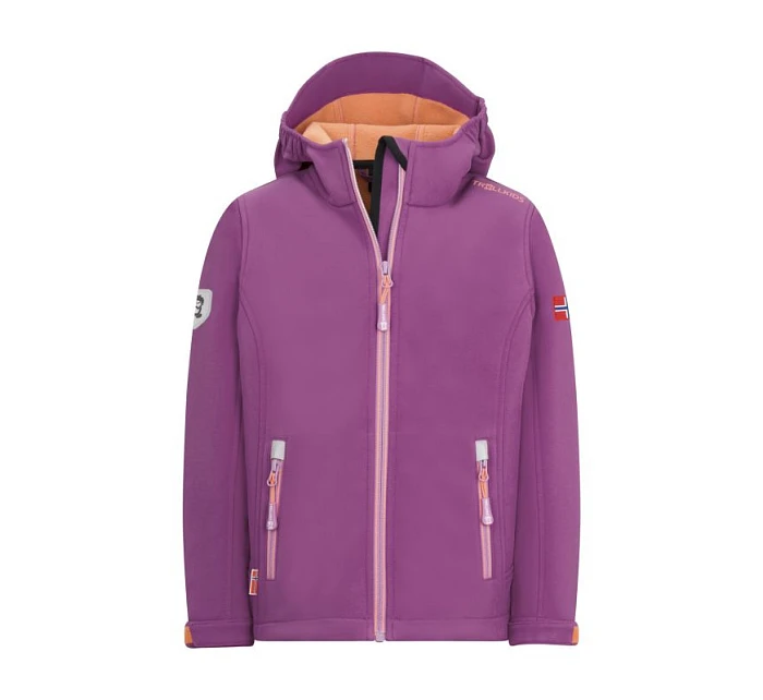 Trollkids Trollfjord dievčenská softshellová bunda s kapucňou ružová (175-242)