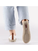 Dámske kožené ažurové biele poltopánky Rieker N2405-80