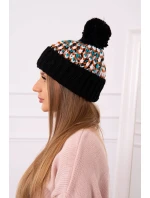 Dámska čiapka Ellen s brmbolcom K325 čierna Dámska čiapka Ellen s brmbolcom K325 čierna