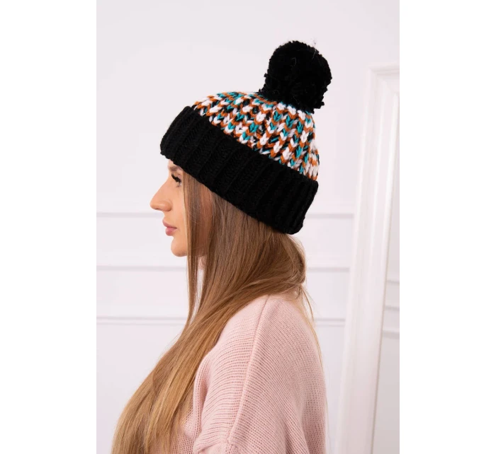 Dámska čiapka Ellen s brmbolcom K325 čierna Dámska čiapka Ellen s brmbolcom K325 čierna