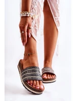 Dámské klasické pantofle s řetízkem Černá model 21588507 - S.Barski