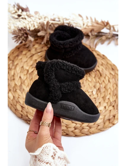 Dětské sněhule na suchý zip černé model 21645714 - Boto