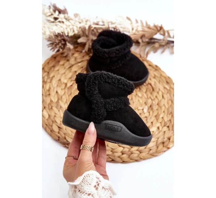 Dětské sněhule na suchý zip černé model 21645714 - Boto