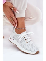 Skórzane Lekkie Półbuty Damskie Artiker 54C1758 Białe