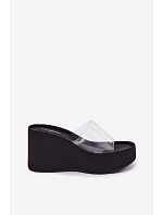 Dámské sandály na platformě s páskem Černé model 22107268 - Boto