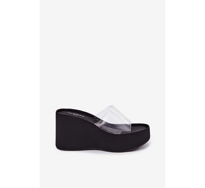 Dámské sandály na platformě s páskem Černé model 22107268 - Boto