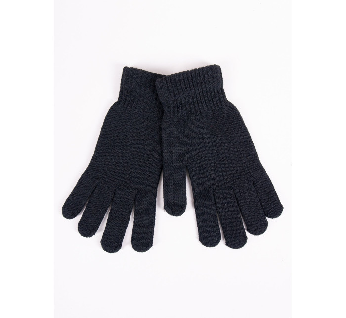 Yoclub Pletené zimné rukavice s plnými prstami R-102/5P/MAN/001 Black