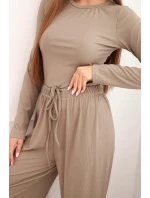 Dámska súprava z viskózy s blúzkou a širokými nohavicami fango