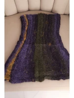 Dámsky vlnený česaný mäkký šál zimný golf KN21 khaki Dámsky vlnený česaný mäkký šál zimný golf KN21 khaki