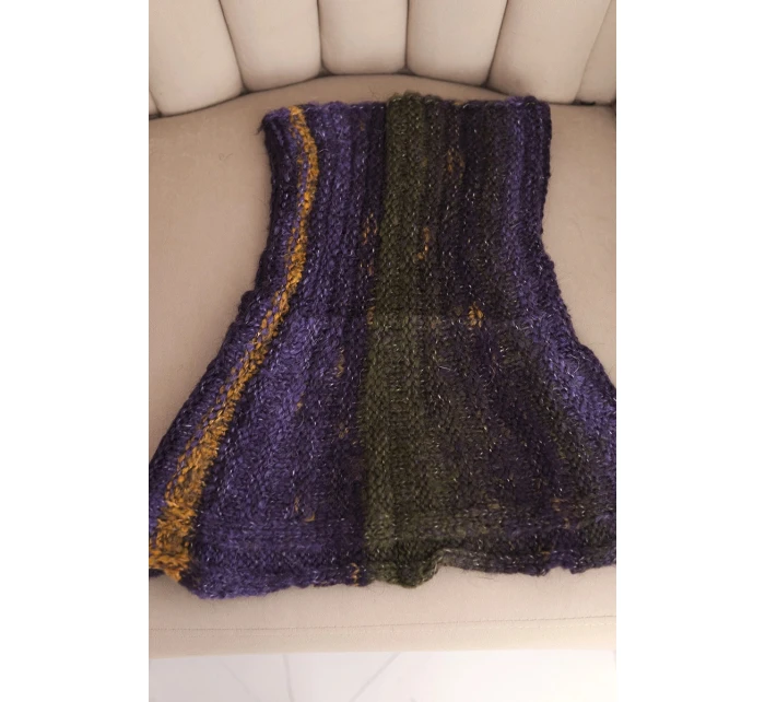 Dámsky vlnený česaný mäkký šál zimný golf KN21 khaki Dámsky vlnený česaný mäkký šál zimný golf KN21 khaki