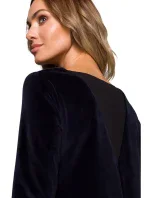 model 15107473 Sametové šaty uvolněného střihu černé - Moe model 15107473 Sametové šaty uvolněného střihu černé - Moe