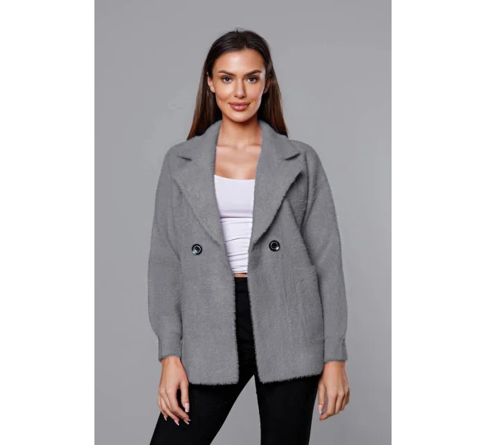 Krátky šedý prehoz cez oblečenie typu alpaka (CJ65) Krátky šedý prehoz cez oblečenie typu alpaka (CJ65)