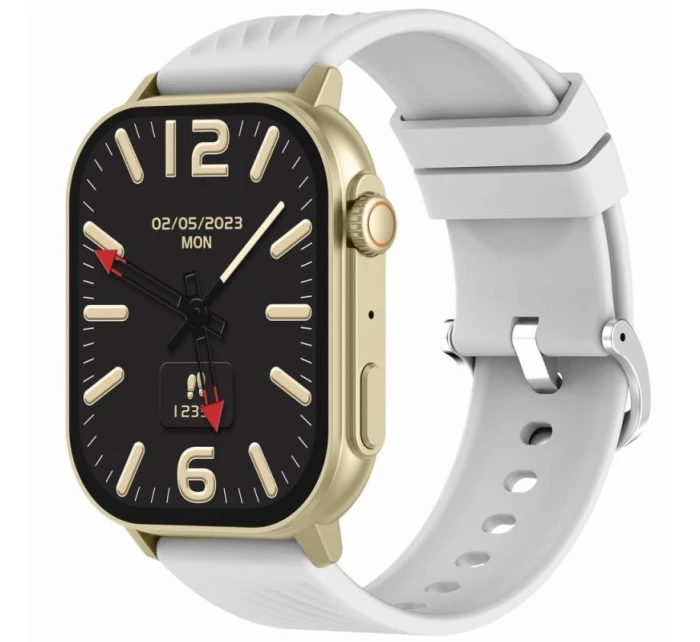 Dámske inteligentné hodinky GRAVITY GT15-10 Biely silikónový remienok + zlatý náramok Dámske inteligentné hodinky GRAVITY GT15-10 Biely silikónový remienok + zlatý náramok