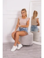 Blúzka s volánikmi béžová Blúzka s volánikmi béžová