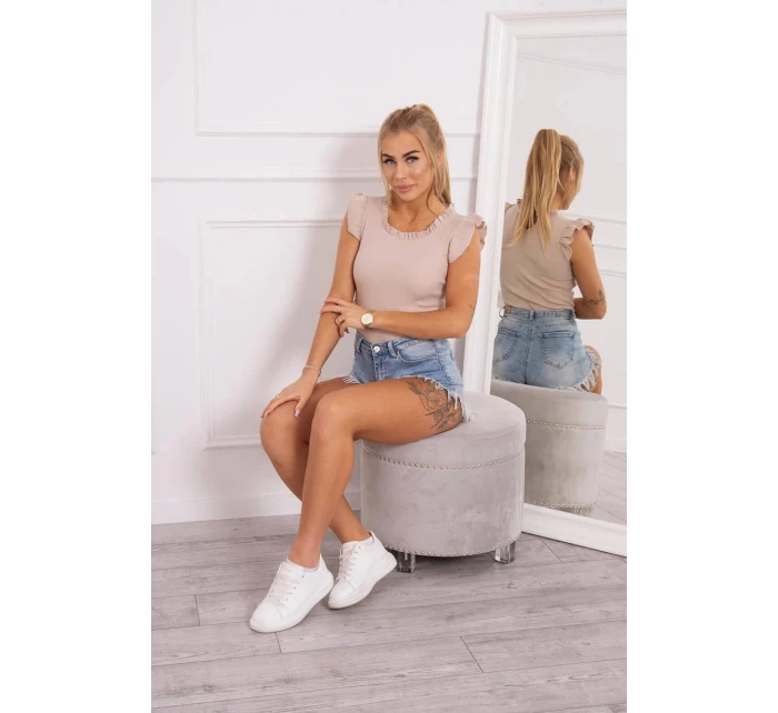 Blúzka s volánikmi béžová Blúzka s volánikmi béžová