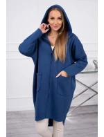 Zateplená mikina na zip s prodlouženým zadním model 18747786 džínovina - K-Fashion Zateplená mikina na zip s prodlouženým zadním model 18747786 džínovina - K-Fashion