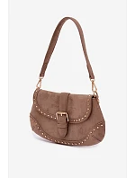 Eko semišová kabelka s cvočky tmavě béžová model 22111542 - Flora&Co