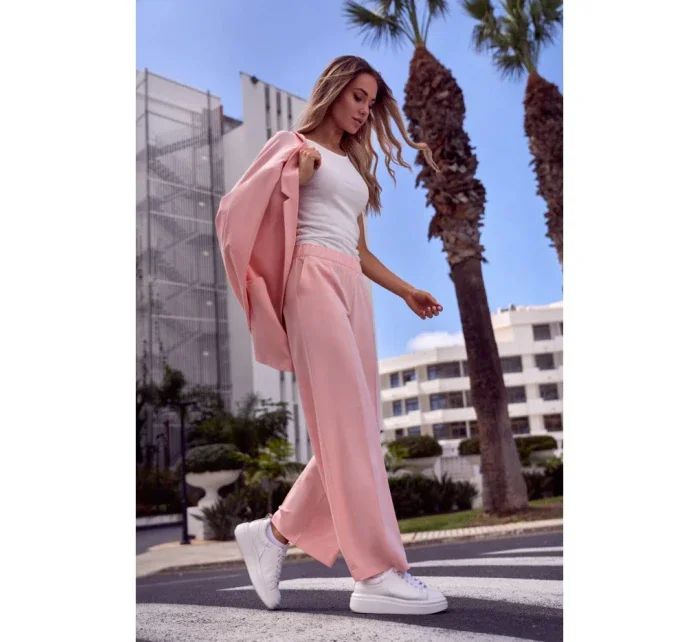 Nohavice s rozšírenými nohavicami M570 - púdrové Nohavice s rozšírenými nohavicami M570 - púdrové