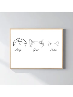 Personalizovaný magický fotoobraz v rámu - 30x40 - zvířecí ouška 