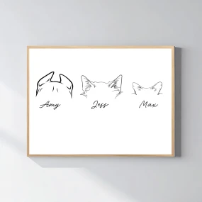 Personalizovaný magický fotoobraz v rámu - 30x40 - zvířecí ouška 