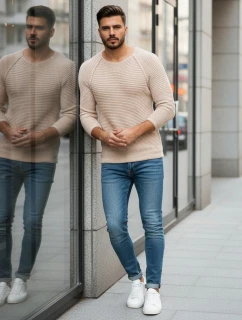 Pánsky béžový pulóver WX1578