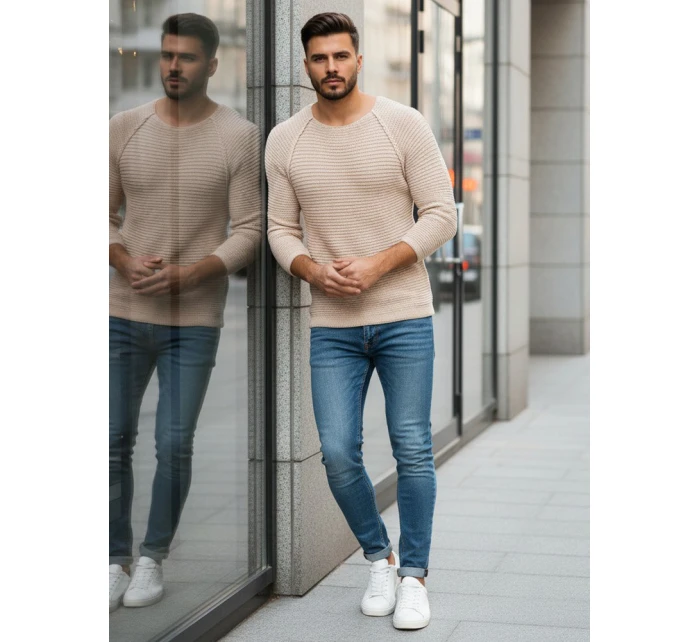 Pánsky béžový pulóver WX1578