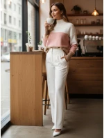 Dámsky sveter STRIPELO pink FashionStreet MY2417